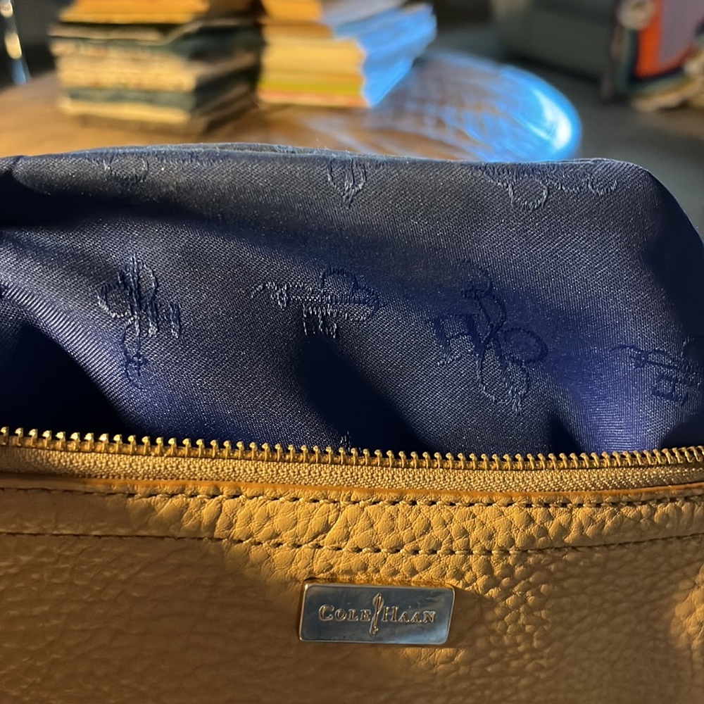 Cole Haan Women’s Crossbody Bag Beige, Small 8”w x 5”h x 1.5”d, Gold Hardware - Picture 6 of 10